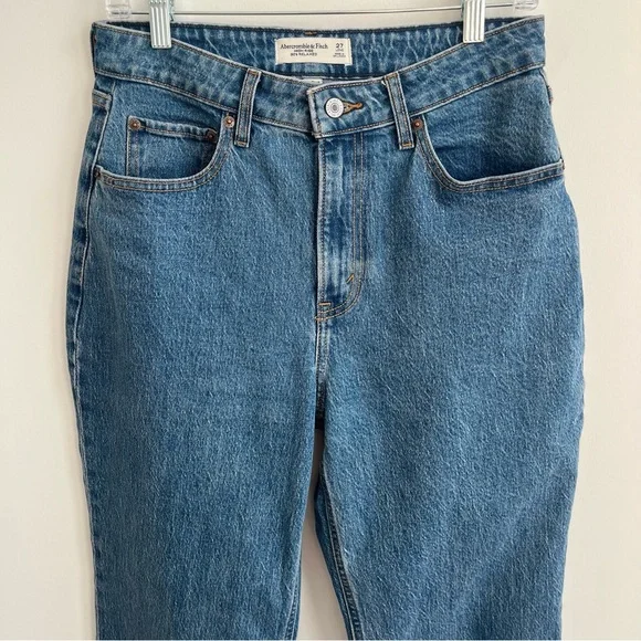 Abercrombie Curve Love High Rise 90s Relaxed Jeans Medium Wash 27 Long - Picture 6 of 14